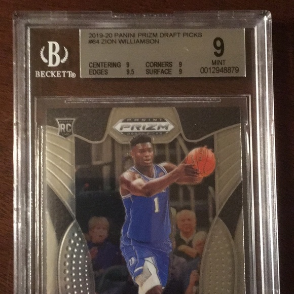 Zion Williamson Beckett graded 9 mint rookie card - Picture 3 of 3